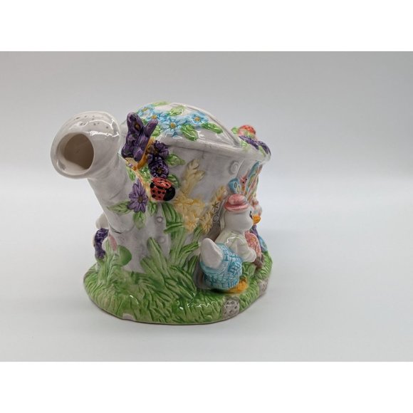 Spring Easter Watering Pot Ceramic Bunny Bunnies Garden Eggs Flowers - Picture 10 of 11